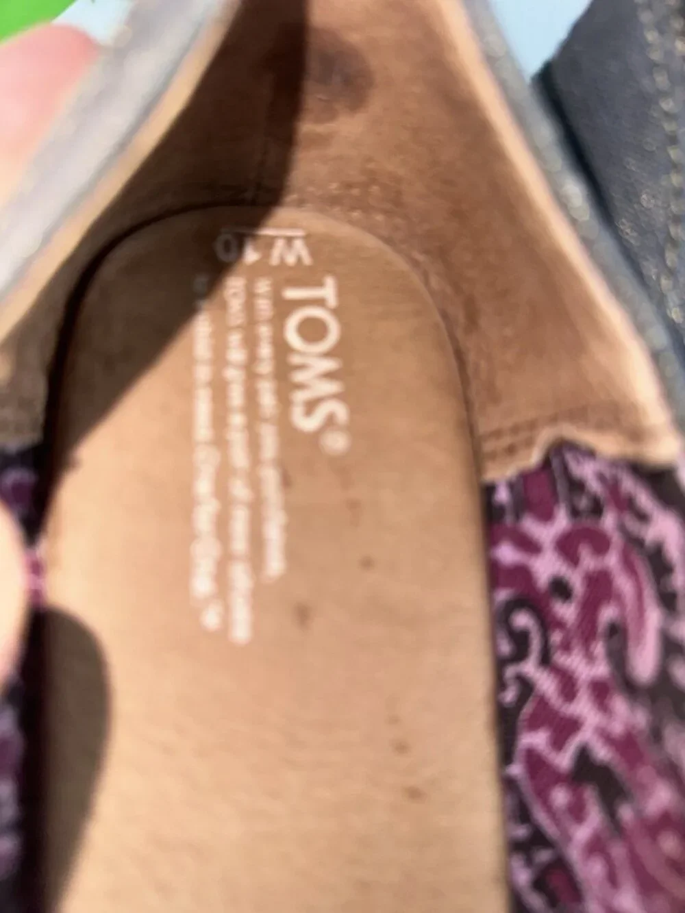 TOMS Calypso Canvas Peep Toe Wedge Espadrille Shoes Women's 10 Metallic Gray